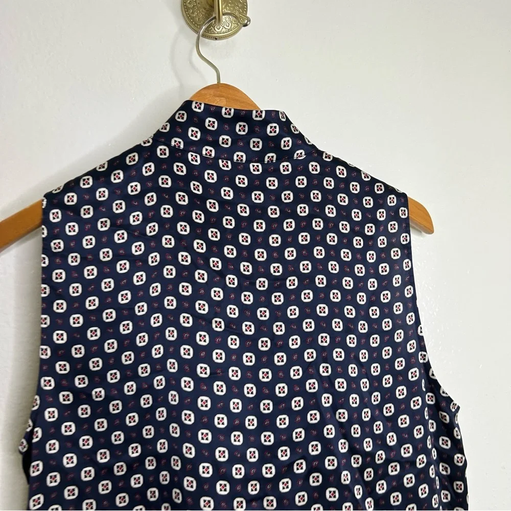 FRAME 100% Silk Navy Button Down Lightweight Tank Top Blouse Size Small